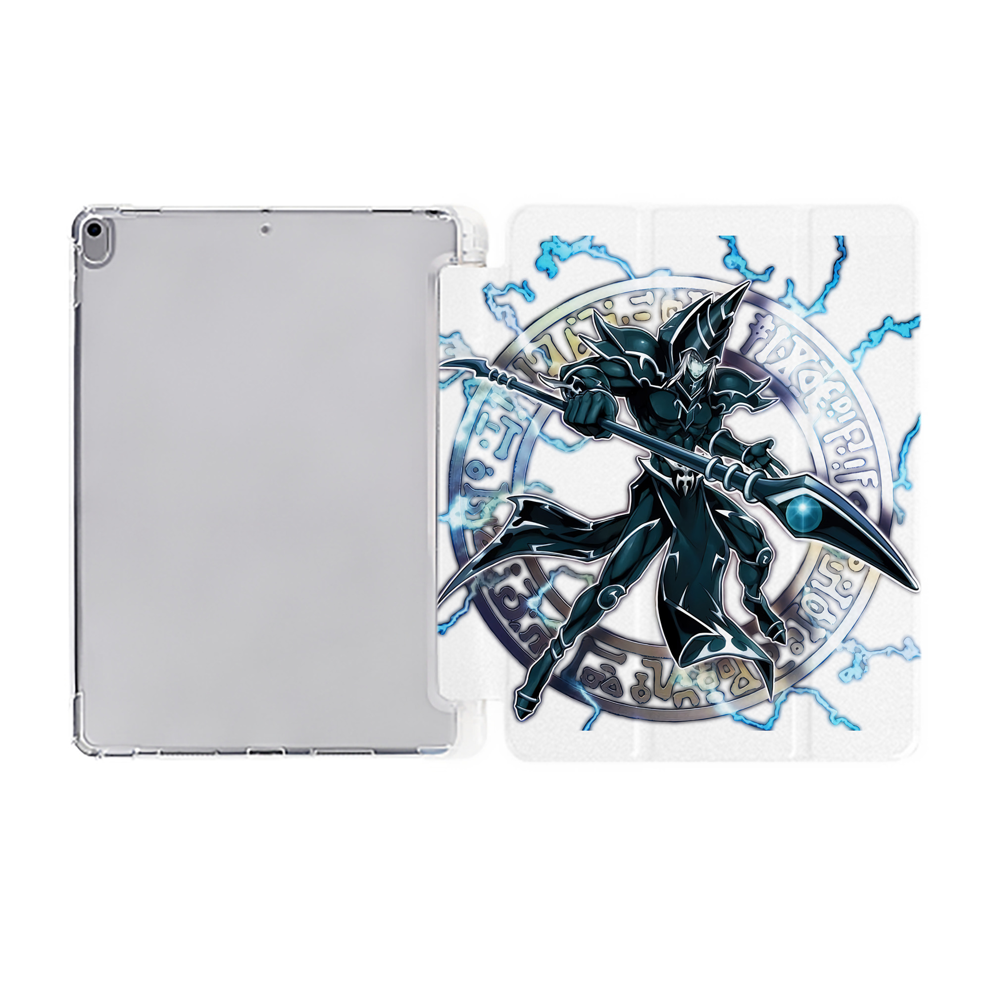 （画像用） 遊☆戯☆王 Yu-Gi-Oh! IPad ケース ペン収納付き 三つ折りスタンド PUレザー×シリコン 対応機種9.5/10.5/10.9インチ